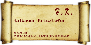 Halbauer Krisztofer névjegykártya